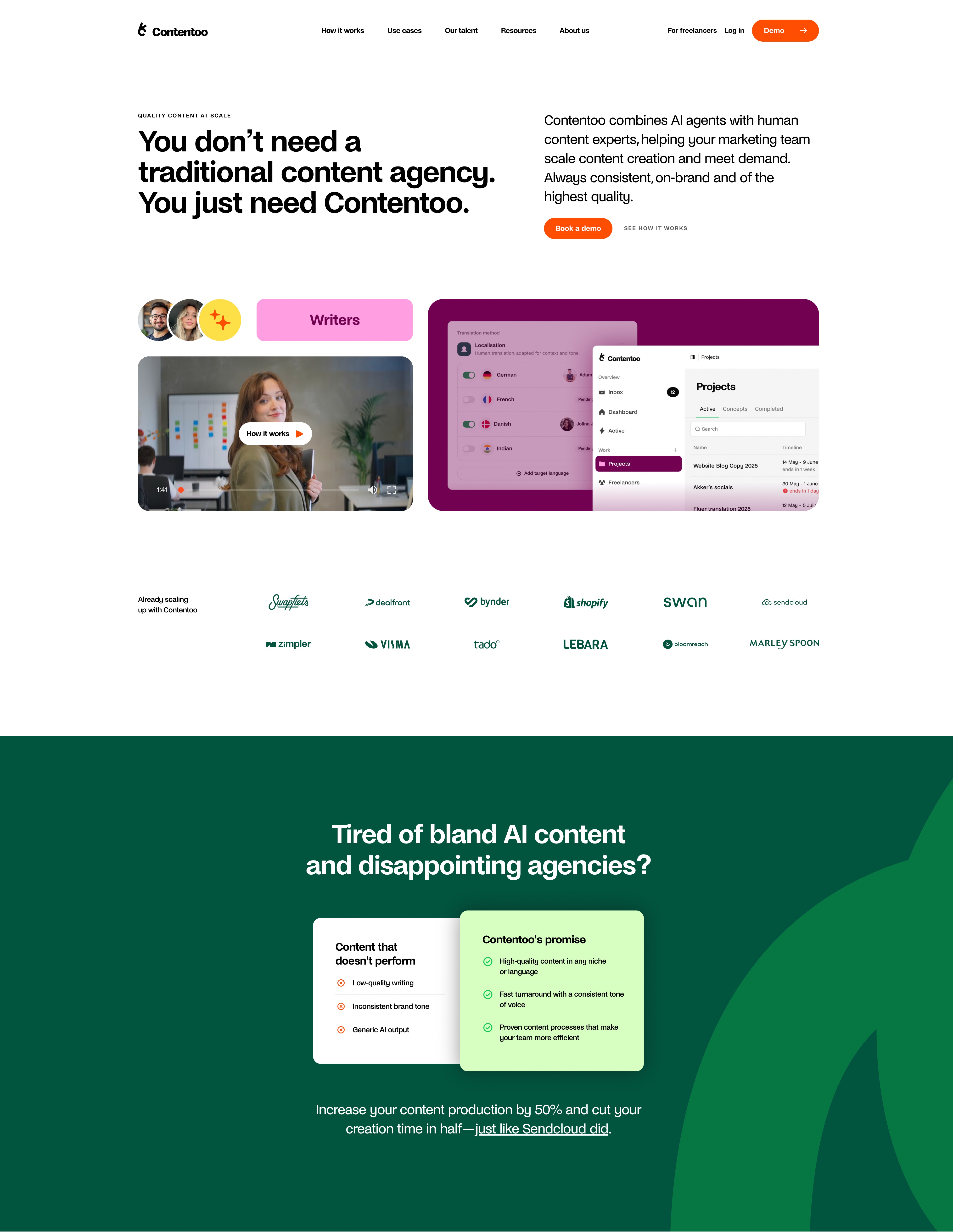 Contentoo homepage